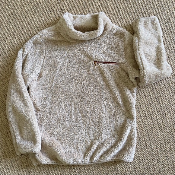 Khaki Fleece Pullover Top -M - Picture 4 of 4